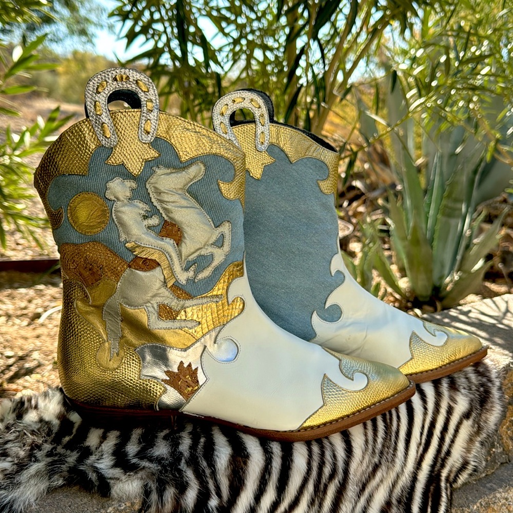Vintage RARE ZALO cowgirl western cowboy boots Sz 7 NEW